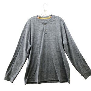 Orvis Active Henley Long Sleeve‎ Shirt Mens XL Gray Performance Outdoors Hiking